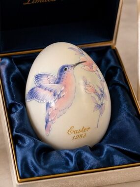 Noritake Bone China Easter Egg 1983 Hummingbird Limited Edition w/ Original Box